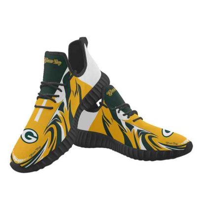 Women's Green Bay Packers Mesh Knit Sneakers/Shoes 015