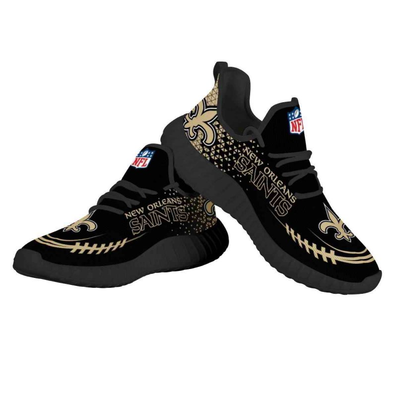 Men's NFL New Orleans Saints Mesh Knit Sneakers/Shoes 007