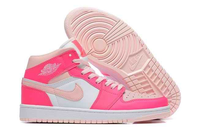 Men's Running Weapon Air Jordan 1 Low Pink/White Shoes 0505