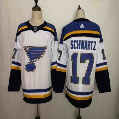 Men's St. Louis Blues #17 Jaden Schwartz White Stitched NHL Jersey