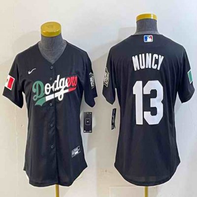 Women's Los Angeles Dodgers #13 Max Muncy Black Mexico Stitched Jersey(Run Small)