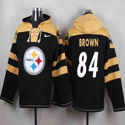 Nike Steelers #84 Antonio Brown Black Player Pullover NFL Hoodie