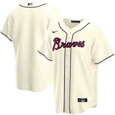 Men's Atlanta Braves Blank Cream Cool Base Stitched Jersey