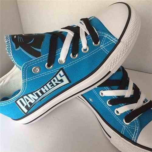 Women's NFL Carolina Panthers Repeat Print Low Top Sneakers 004