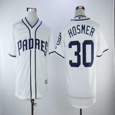 Men's San Diego Padres #30 Eric Hosmer White Flexbase Authentic Collection Stitched MLB Jersey