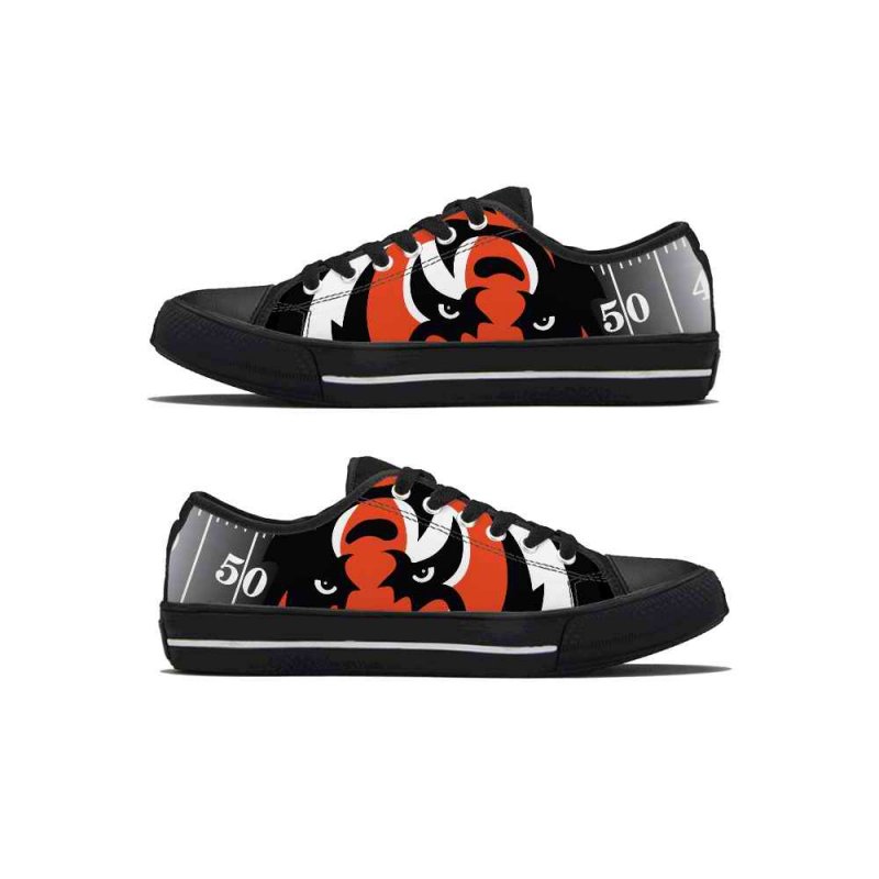 Women's Cincinnati Bengals Low Top Canvas Sneakers 001