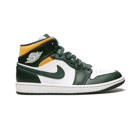 Men's Running Weapon Air Jordan 1 White/Green Shoes 263