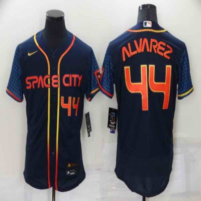 Men's Houston Astros #44 Yordan Alvarez 2022 Navy City Connect Flex Base Stitched Baseball Jersey