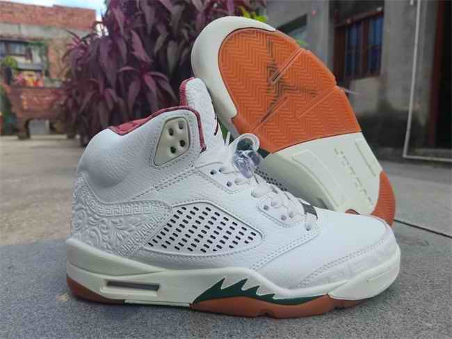 Men's Running Weapon Air Jordan 5 White Shoes 086