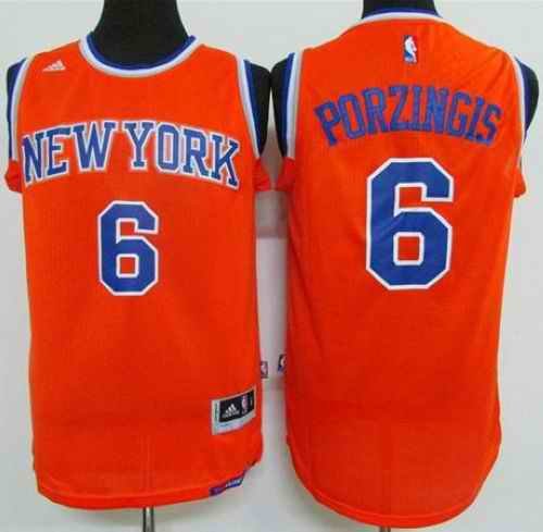 Knicks #6 Kristaps Porzingis Orange Stitched Youth NBA Jersey