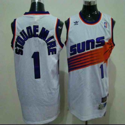 Men's Phoenix Suns #1 Amar'e Stoudemire White Stitched Jersey