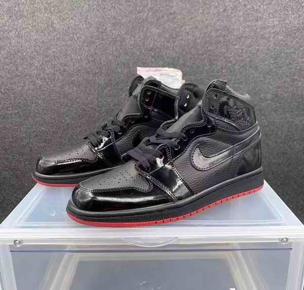 Men's Running Weapon Air Jordan 1Retro Black Shoes 0508