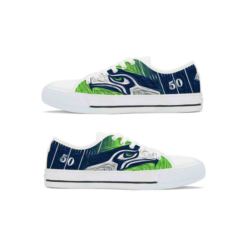 Men's Seattle Seahawks Low Top Canvas Sneakers 004