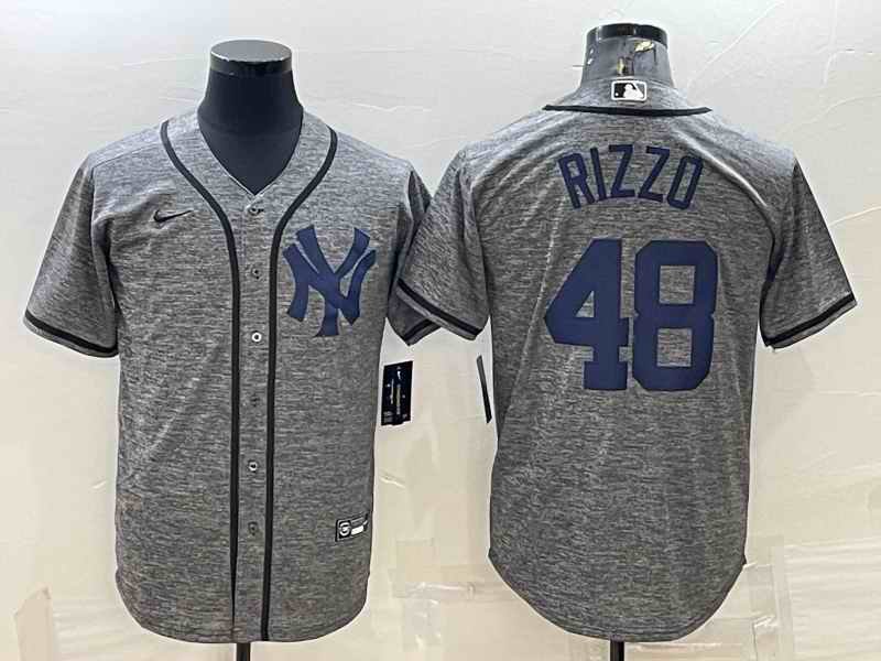 Men's New York Yankees #48 Anthony Rizzo Grey Cool Base Stitched Jersey