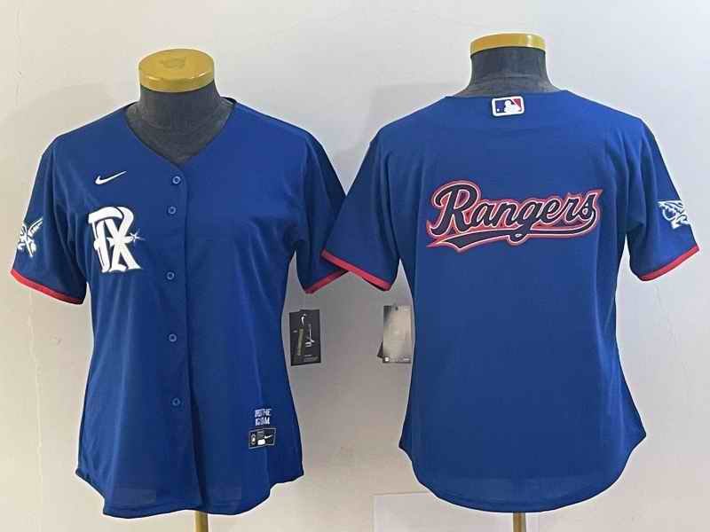 Women's Texas Rangers Royal 2023 City Connect With Patch Stitched Baseball Jersey(Run Small)