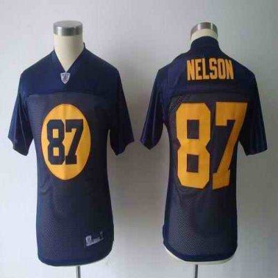 Packers #87 Jordy Nelson Blue Stitched Youth NFL Jersey