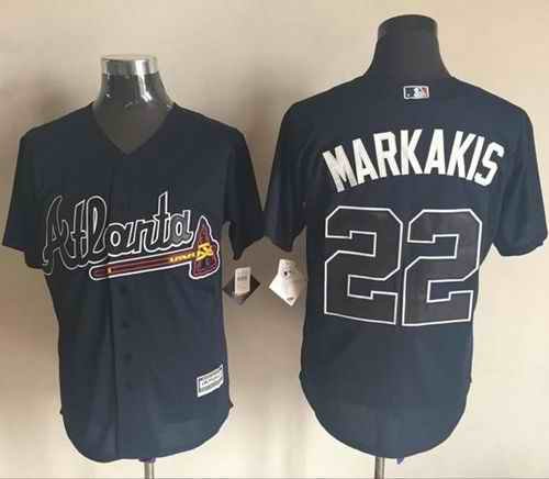 Braves #22 Nick Markakis Blue New Cool Base Stitched MLB Jersey