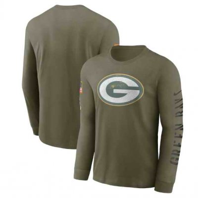 Men's Green Bay Packers Olive 2022 Salute to Service Long Sleeve T-Shirt