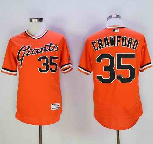 Giants #35 Brandon Crawford Orange Flexbase Authentic Collection Cooperstown Stitched MLB jerseys