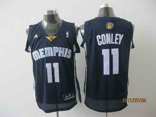 Grizzlies #11 Michael Conley Revolution 30 Dark Blue Stitched NBA Jersey