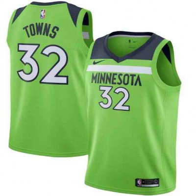 Men's Minnesota Timberwolves #32 Karl-Anthony Towns Green Statement Edition Stitched Jersey