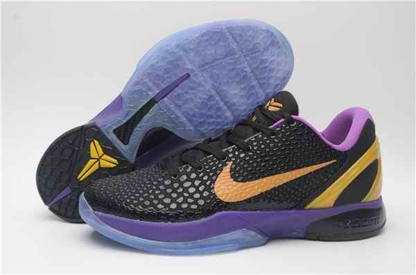 Men's Running Weapon Kobe 6 Black/Yellow/Purple Shoes 061