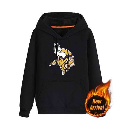 Men's Minnesota Vikings Black 70'cotton 30'polyester Cashmere Thickening version NFL Hoodie