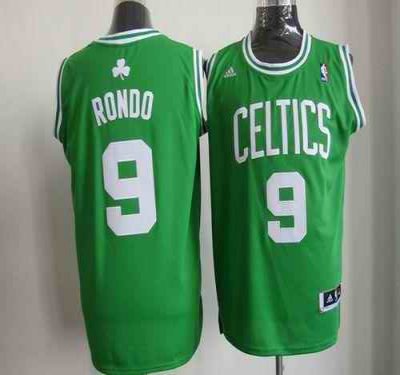 Celtics #9 Rajon Rondo Stitched Green White Number NBA Jersey