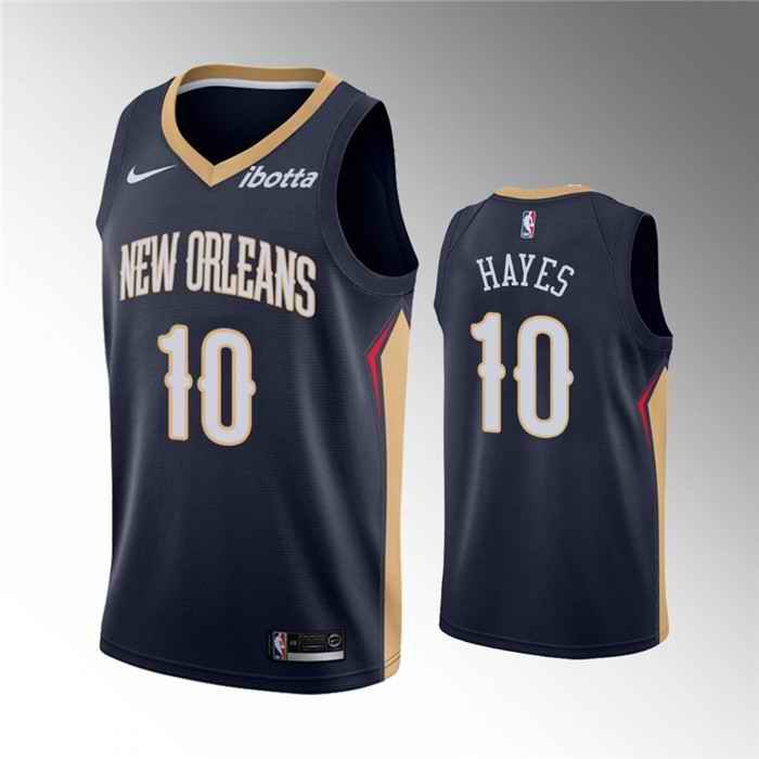 Men's New Orleans Pelicans #10 Jaxson Hayes Navy Icon Edition Stitched Jersey