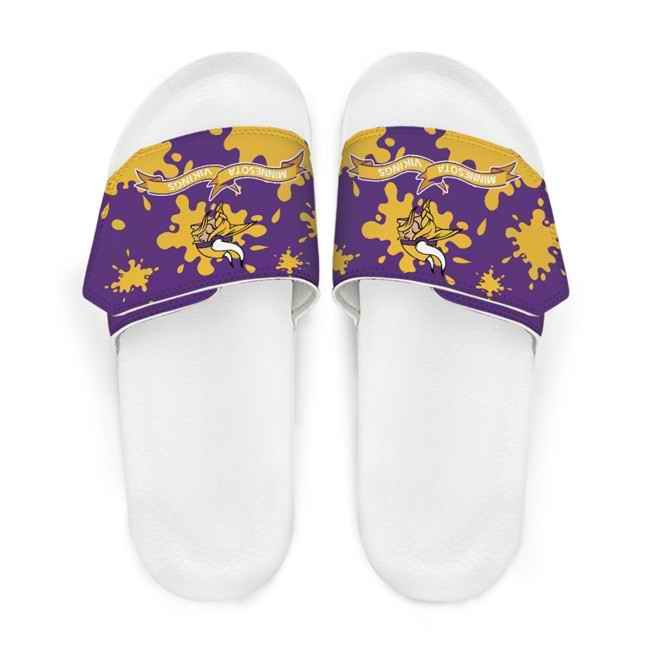 Men's Minnesota Vikings Beach Adjustable Slides Non-Slip Slippers/Sandals/Shoes 004