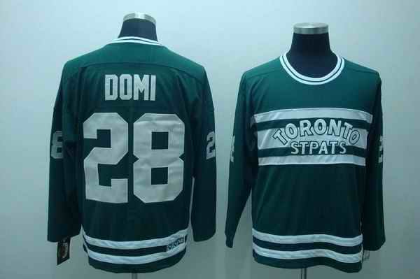 Maple Leafs #28 Tie Domi Stitched Greem CCM Throwback NHL Jersey