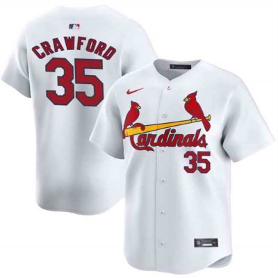 Men's St. Louis Cardinals #35 Brandon Crawford White Home Limited Stitched Baseball Jersey