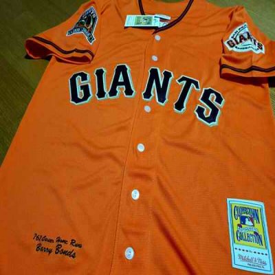 Men's San Francisco Giants #25 Barry Bonds Orange Cool Base Stitched Baseball Jersey