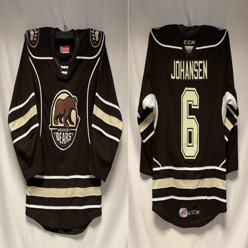 Men's Hershey Bears Custom Black Calder Cup Finals Stitched Hockey Jersey