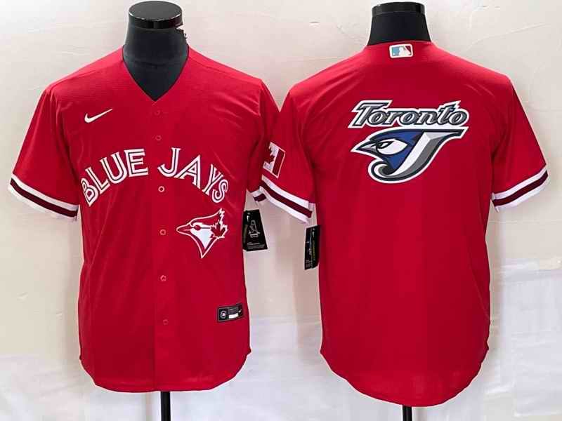 Men's Toronto Blue Jays Red Team Big Logo Cool Base Stitched Baseball Jersey