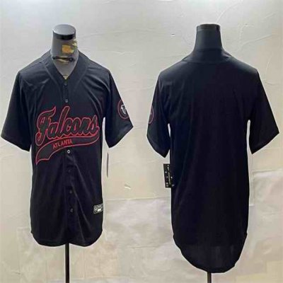 Men's Atlanta Falcons Blank Black With Patch Cool Base Stitched Baseball Jersey