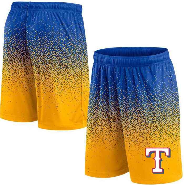 Men's Texas Rangers Royal/Yellow Ombre Shorts