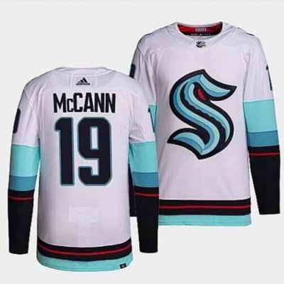 Men's Seattle Kraken #19 Jared McCann White Stitched Hockey Jersey