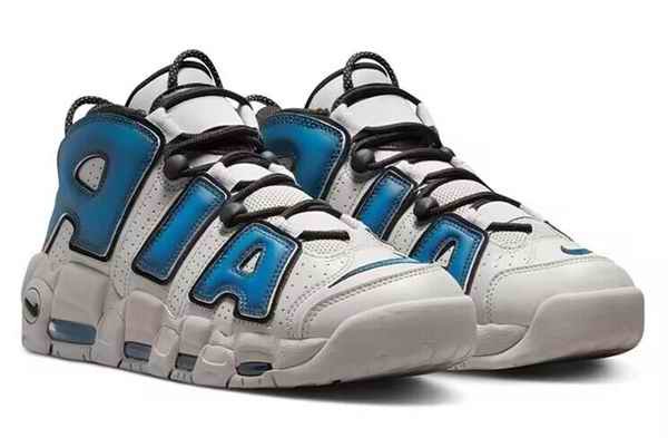 Men's Air More Uptempo Blue/White Shoes 015