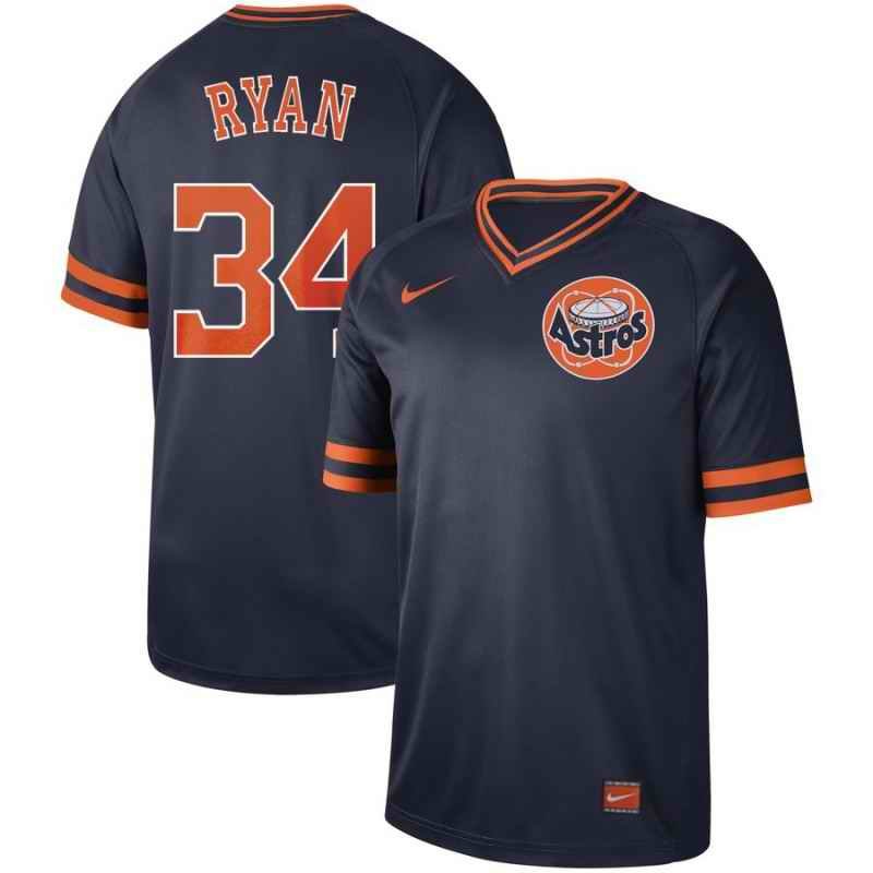 Men's Houston Astros  #34 Nolan Ryan  Navy Cooperstown Collection Legend Stitched MLB Jersey