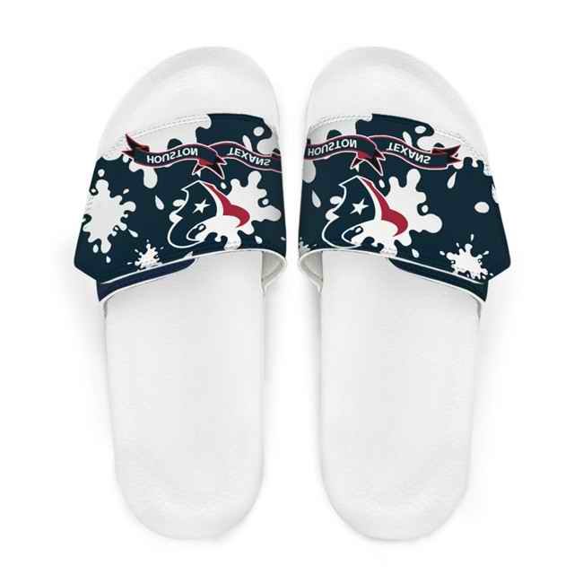 Men's Houston Texans Beach Adjustable Slides Non-Slip Slippers/Sandals/Shoes 004