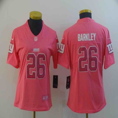 Women's New York Giants #26 Saquon Barkley Pink Vapor Untouchable Limited Stitched NFL Jersey(Run Small)