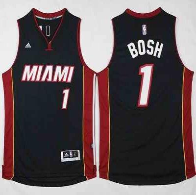 Heat #1 Chris Bosh Stitched Black NBA Jersey