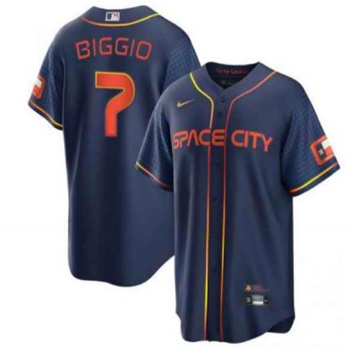 Men's Houston Astros #7 Craig Biggio 2022 Navy City Connect Cool Base Stitched Jersey