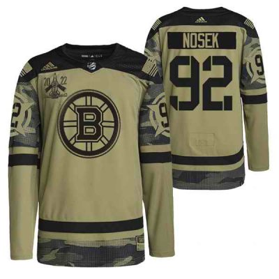 Men's Boston Bruins #92 Tomas Nosek 2022 Camo Military Appreciation Night Stitched Jersey