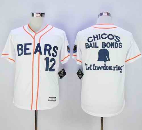 Bad News Bears Button Down #12 Tanner Boyle White Movie Stitched Baseball Jersey