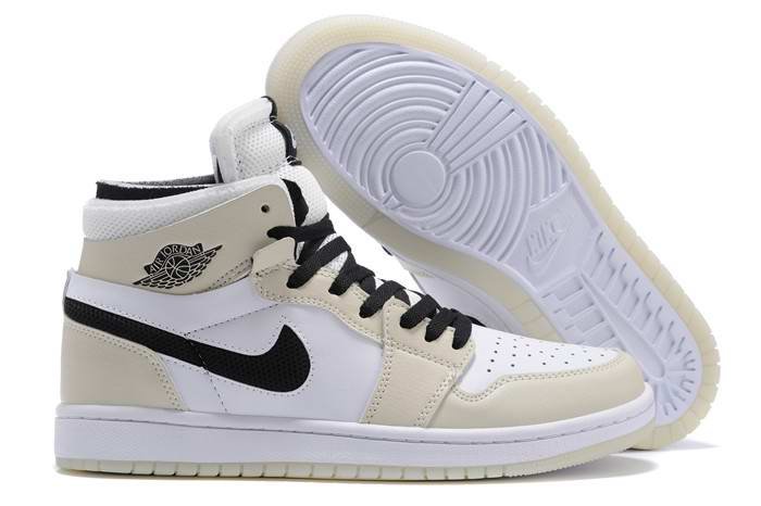 Women's Running Weapon Air Jordan 1 Cream/White Shoes 0237