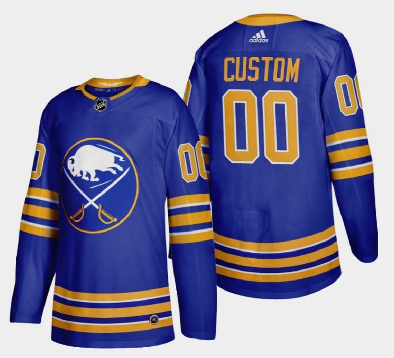 Men's Buffalo Sabres Custom Name Number Size Royal Stitched Jersey