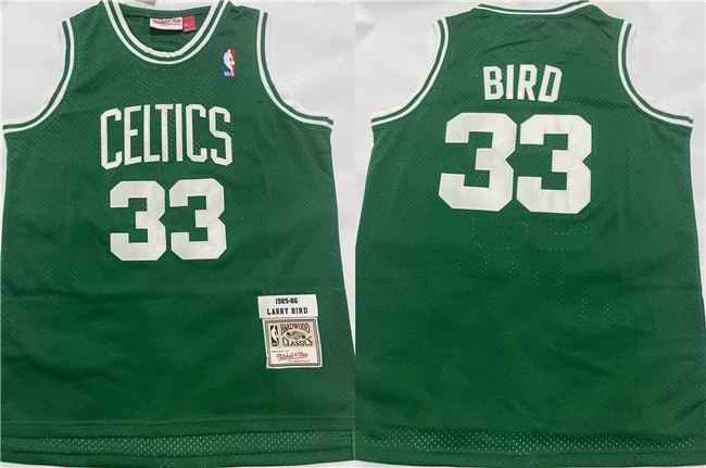 Men's Boston Celtics #33 Larry Bird 1995-96 Green Throwback Stitched Jersey