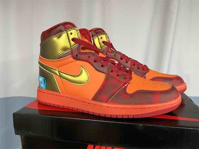 Women's Running Weapon Air Jordan 1 Orange/Red Shoes 0421